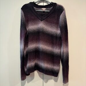5/25 Women’s Plus Size Long Sleeve Sweater in Purple and Black.
